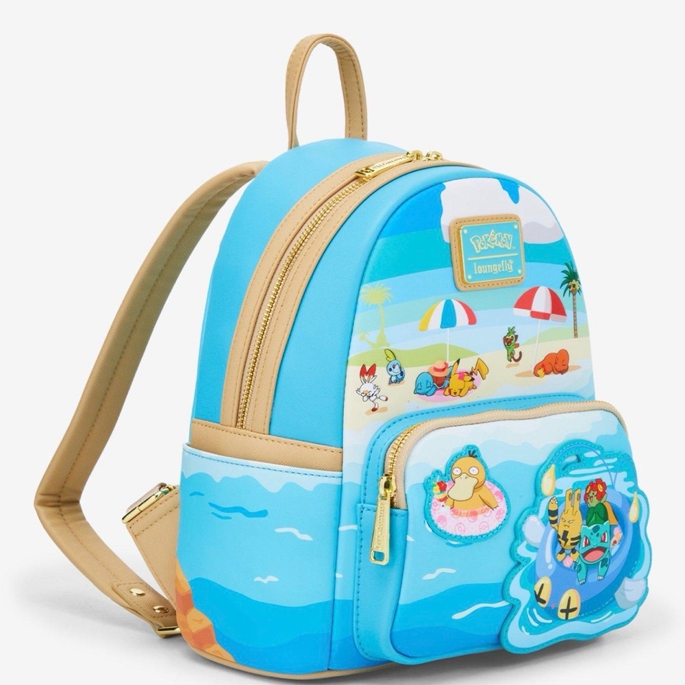 NWT LOUNGEFLY POKÉMON BEACH DAY MINI BACKPACK EXCLUSIVE. - Picture 2 of 4